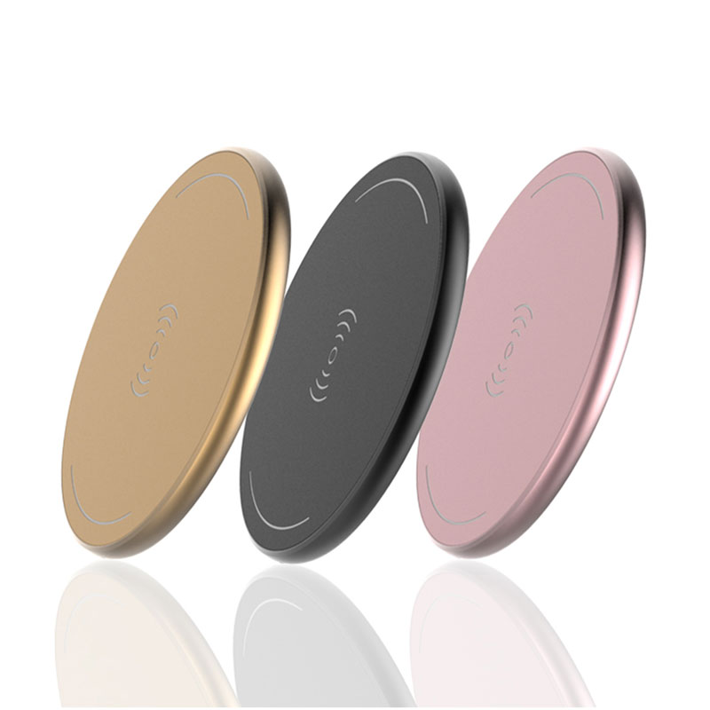 10W Ultra Slim Aluminum Wireless charger QI certificate MSH-WI-012