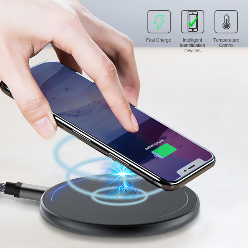 10W Ultra Slim Aluminum Wireless charger QI certificate MSH-WI-012
