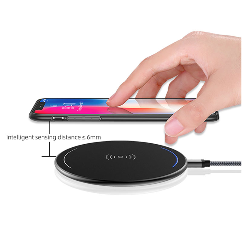 10W Ultra Slim Aluminum Wireless charger QI certificate MSH-WI-012