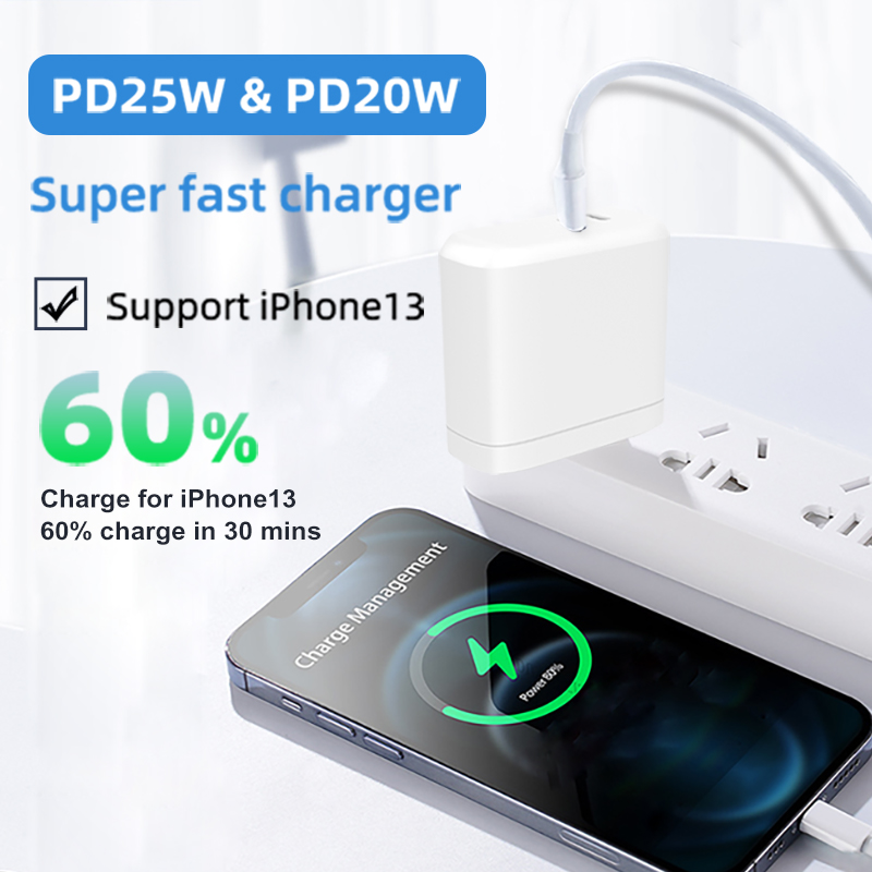 PD 25W And PD 20W USB C Dual Ports Fast Wall Charger丨MSH