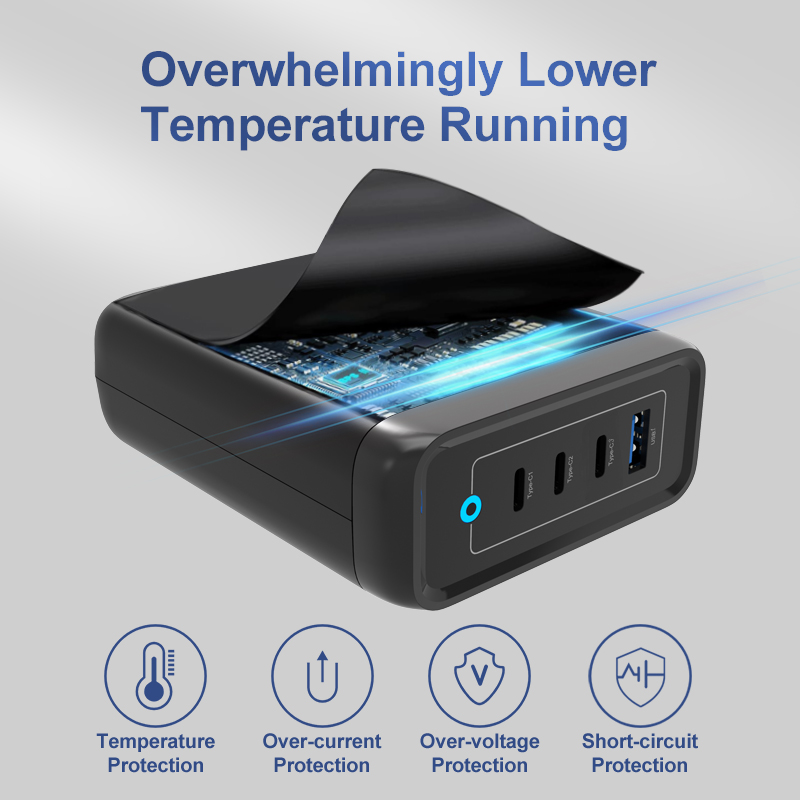 Private Model 4 Ports 100W USB-C PD QC3.0 Smart Charger丨MSH