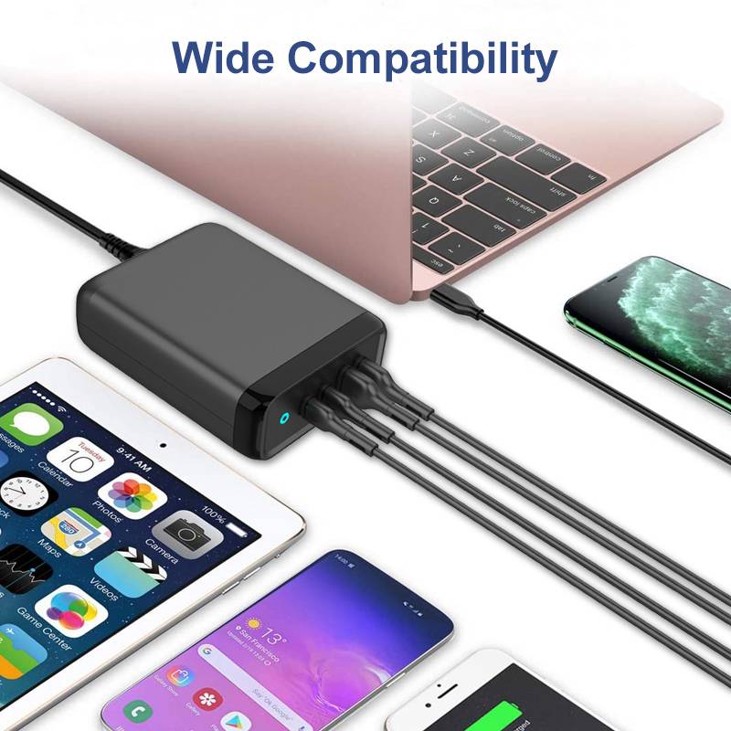 100W USB-C PD QC3.0 Smart Multi Ports Mobile Phone Laptop Desktop Charger丨MSH